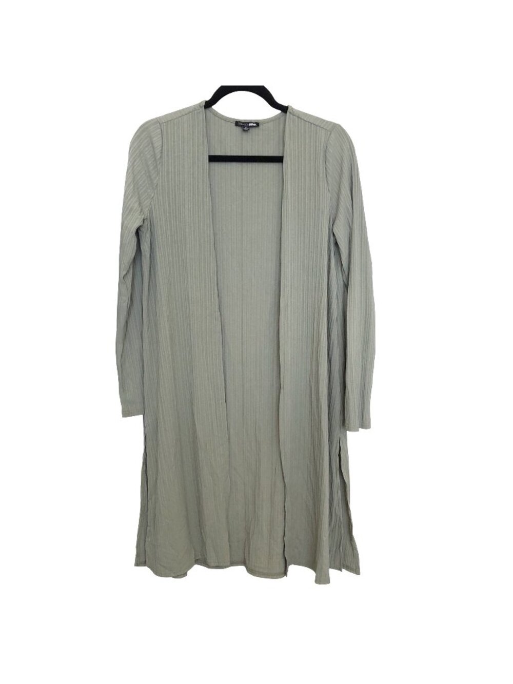 Fashion Nova Sage Green Textured Open Front Cardigan Medium